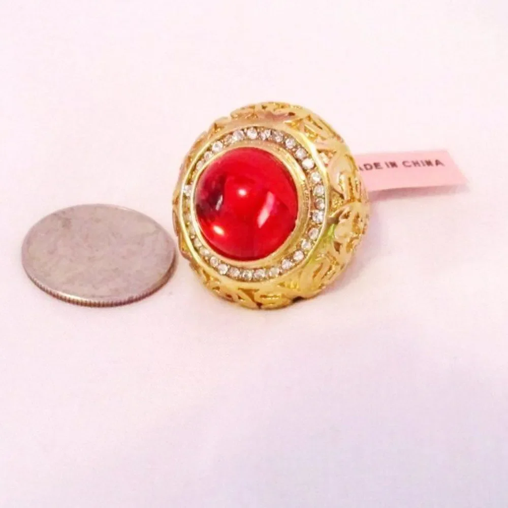 4 FOR $20 Austrian Crystal Ring in ION Plated Red
